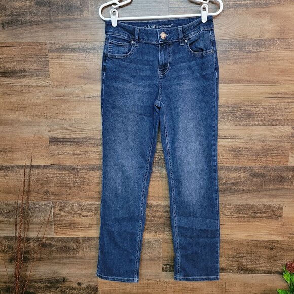 Maurices Jeans 8 S Mid Rise Straight Medium Dark Wash Stretch Denim - Picture 1 of 9